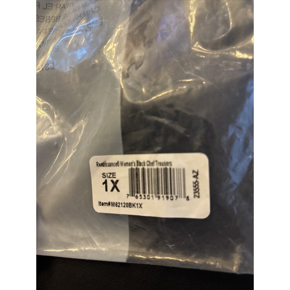 Mercer Culinary Renaissance Women's Black Chef Pants w/ Finished Cuffs - 1X NIP - Picture 2 of 2